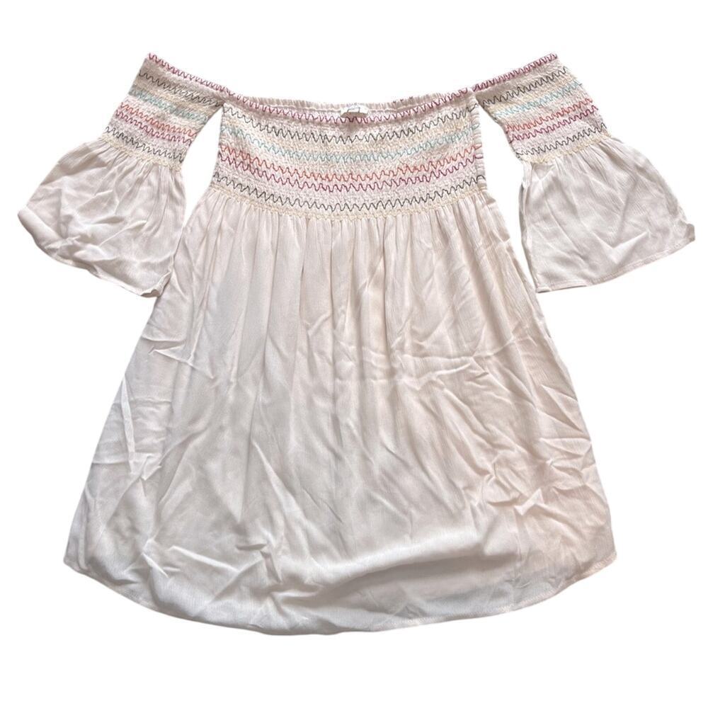 Umgee Boho Festival Lined Ivory Mini Dress- Size S